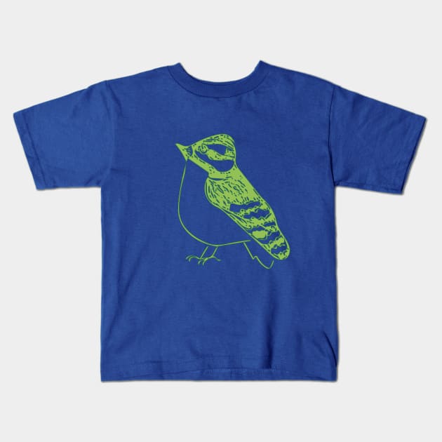 Green Bird Kids T-Shirt by fruitfulart